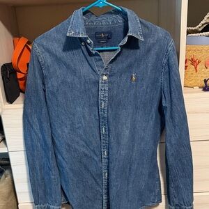 Polo by Ralph Lauren Women's Blue Button Down Shirt